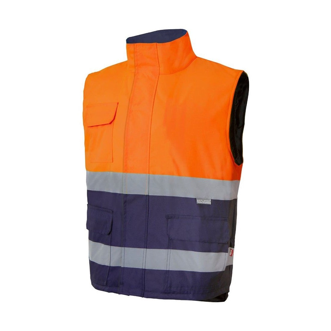 Chaleco laboral acolchado de alta visibilidad con cuello polar VE305902