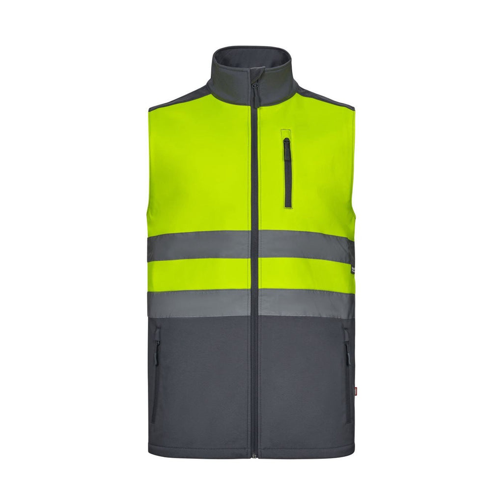 Chaleco softshell triple capa de alta visibilidad con cremallera a contraste VE305906