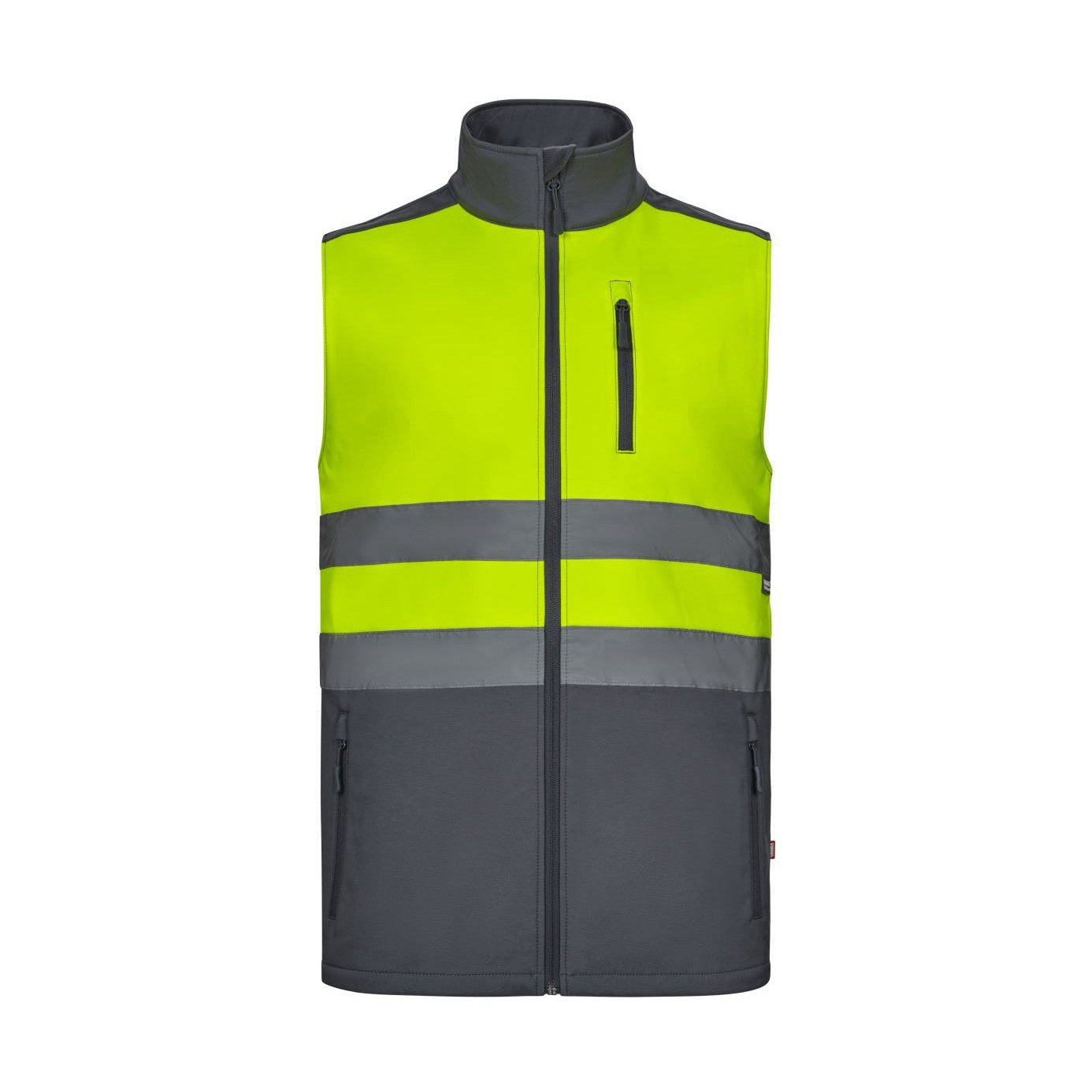 Chaleco softshell triple capa de alta visibilidad con cremallera a contraste VE305906