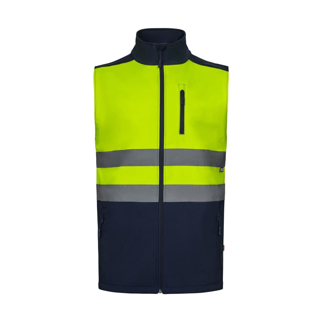 Chaleco softshell triple capa de alta visibilidad con cremallera a contraste VE305906