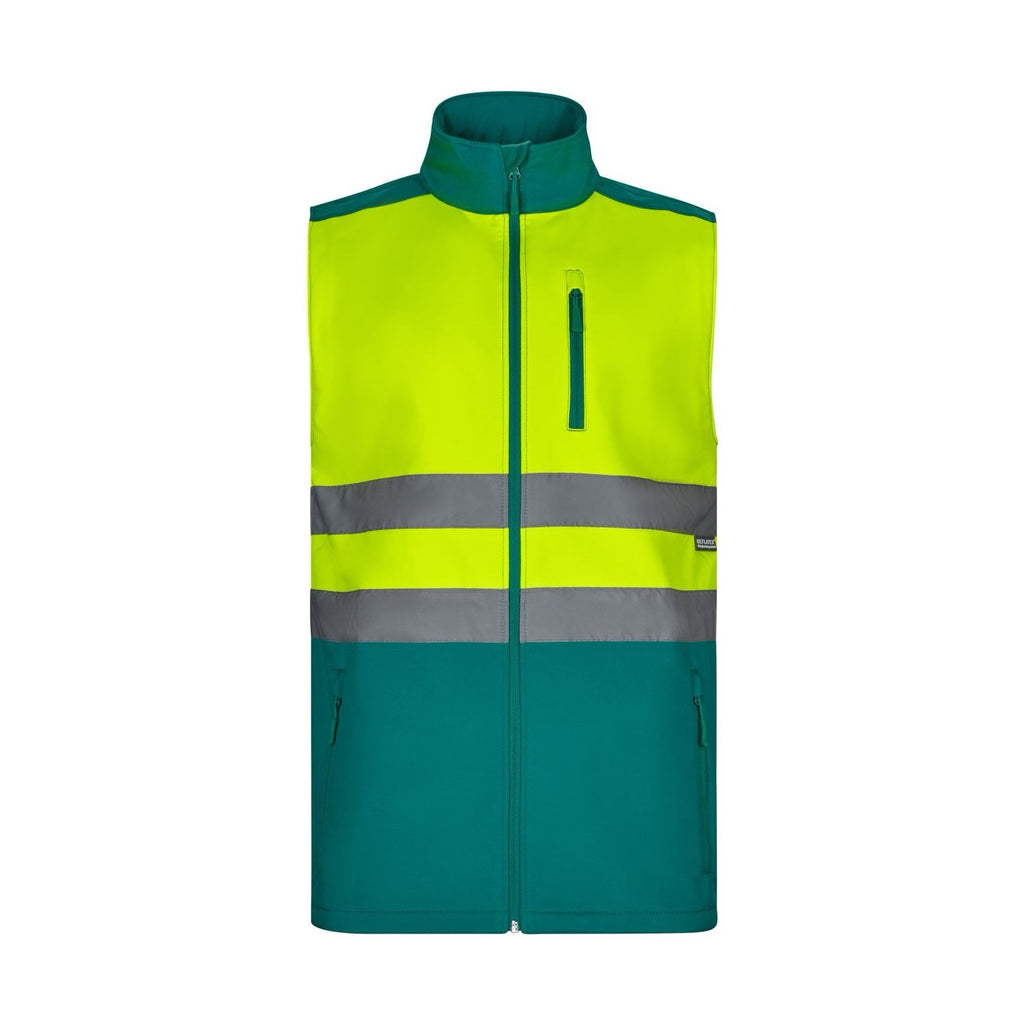 Chaleco softshell triple capa de alta visibilidad con cremallera a contraste VE305906
