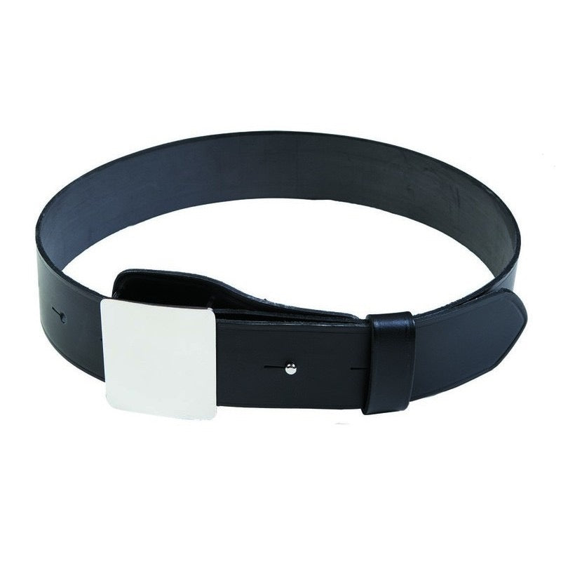 Cinturón vigilante de piel 5 cm chapa níquel TE600