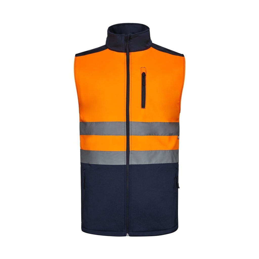 Chaleco softshell triple capa de alta visibilidad con cremallera a contraste VE305906