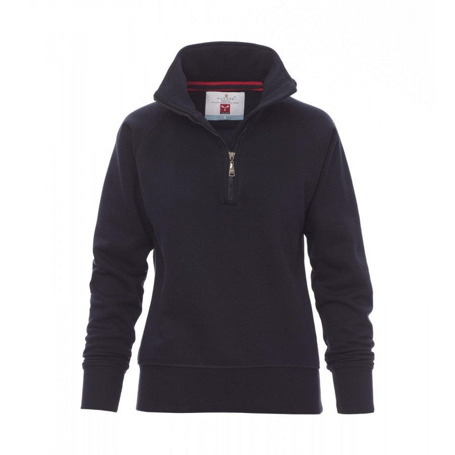 Sudadera mujer con media cremallera y mangas ranglán PA000002-0001