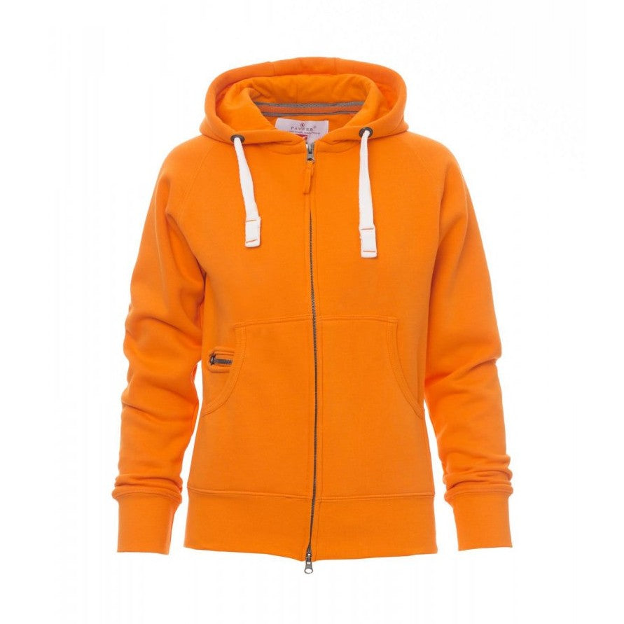 Sudadera mujer ceñida con capucha y cremallera completa cubierta PA000406-0001