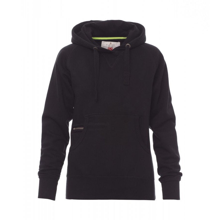 Sudadera mujer con capucha ceñida y bolsillo canguro PA000020-0001