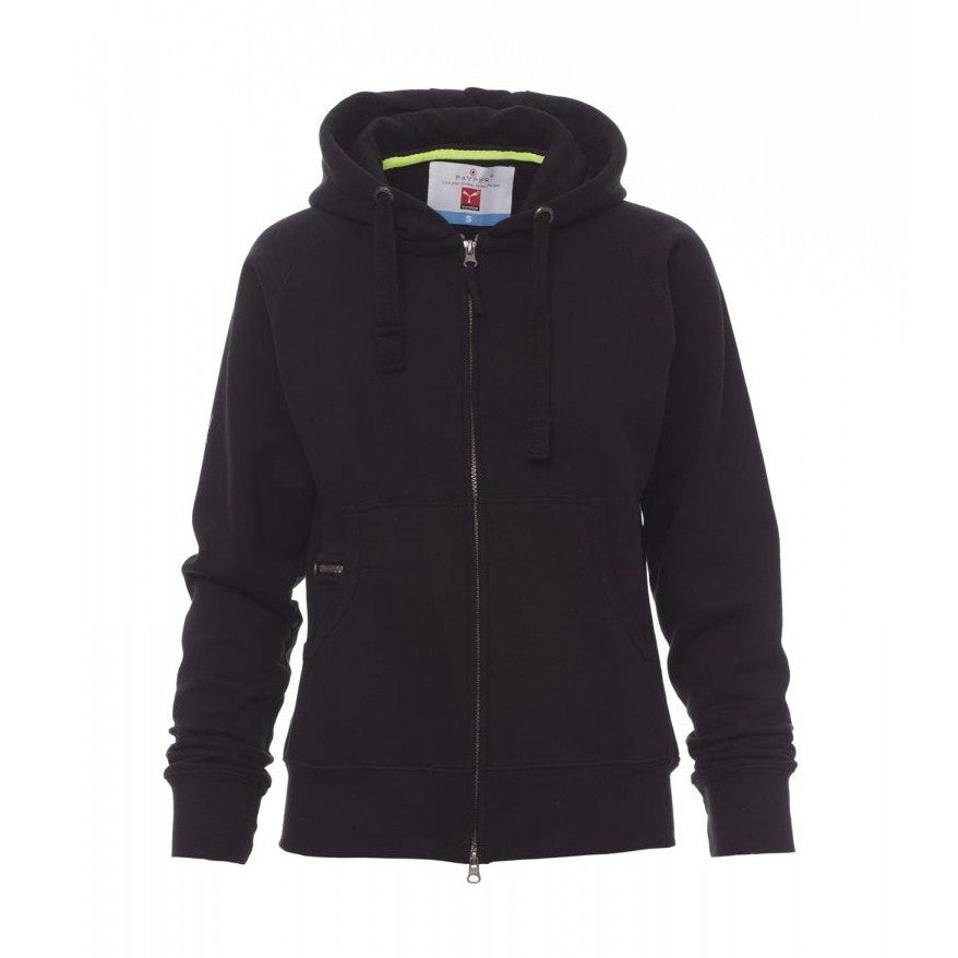 Sudadera mujer ceñida con capucha y cremallera completa cubierta PA000406-0001