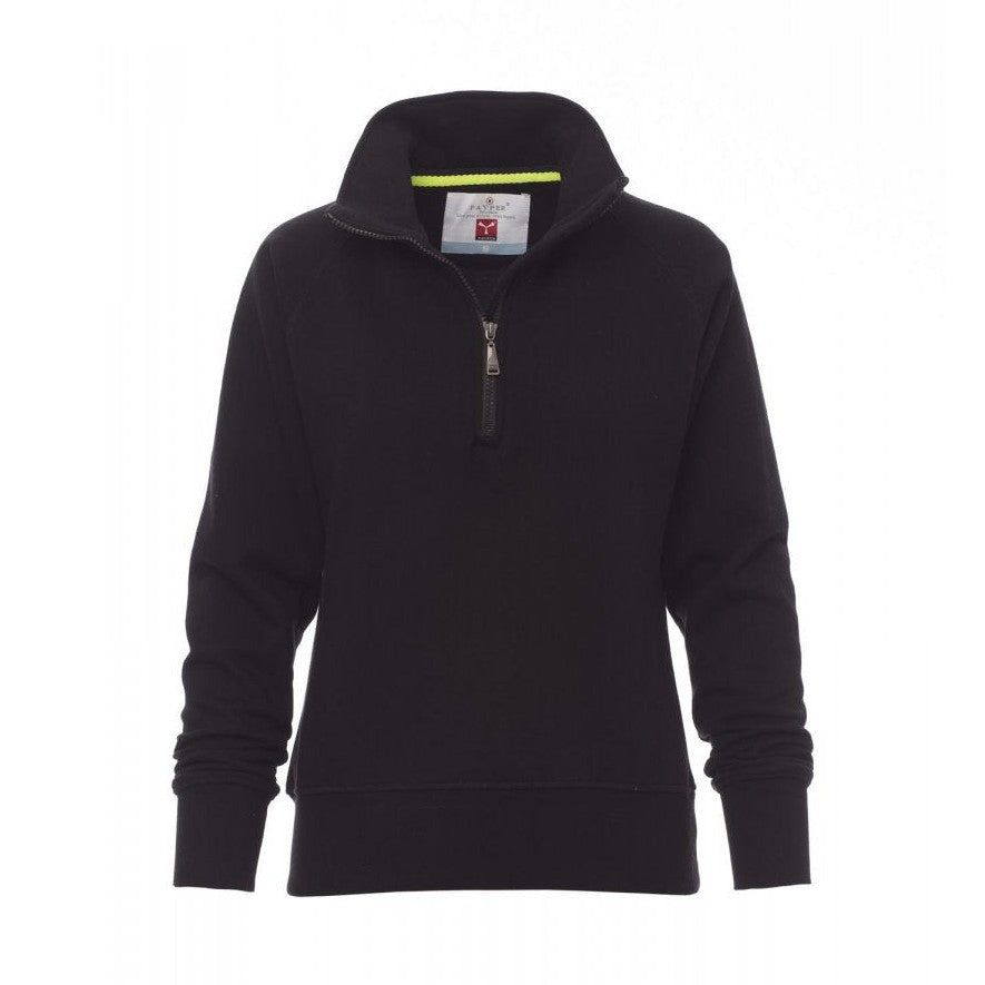Sudadera mujer con media cremallera y mangas ranglán PA000002-0001