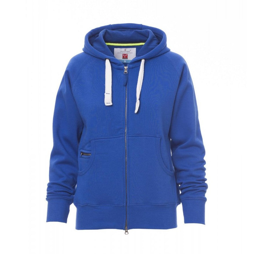 Sudadera mujer ceñida con capucha y cremallera completa cubierta PA000406-0001