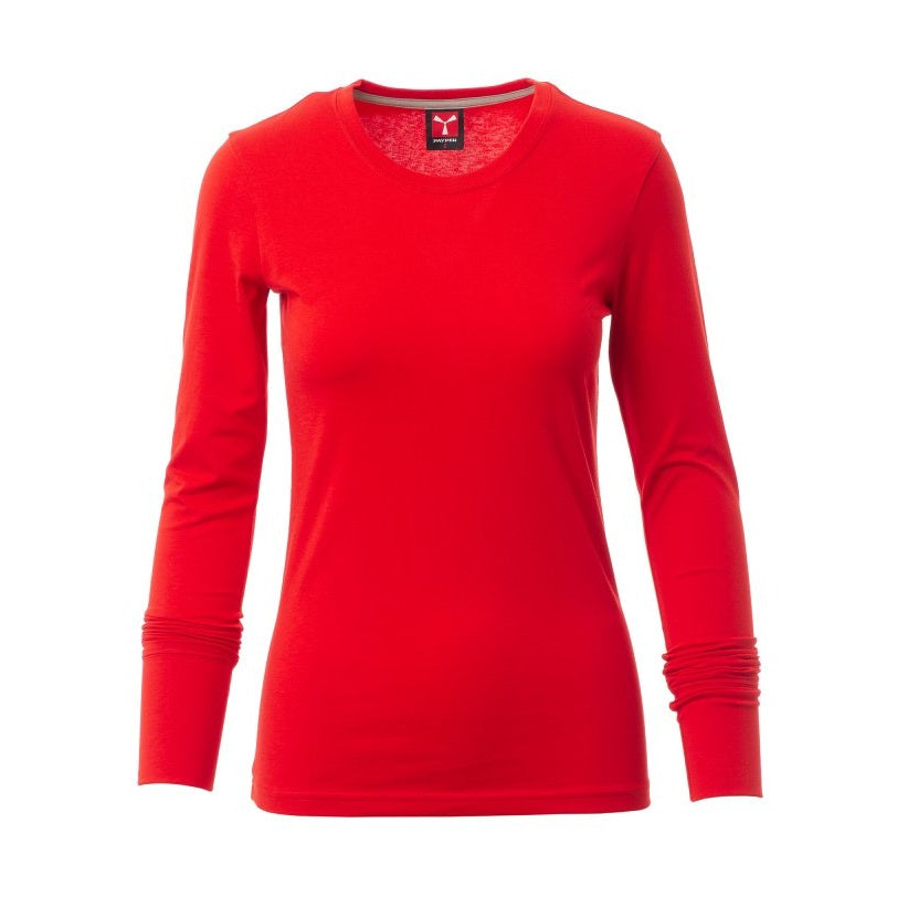 Camiseta ceñida manga larga cuello redondo mujer PA000890-0033