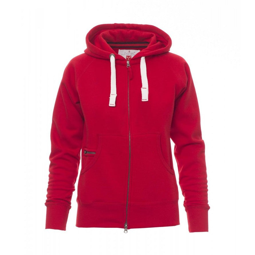 Sudadera mujer ceñida con capucha y cremallera completa cubierta PA000406-0001