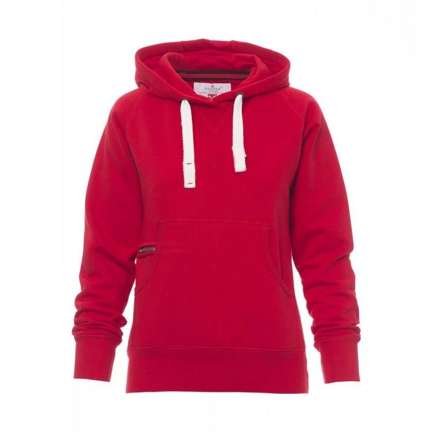 Sudadera mujer con capucha ceñida y bolsillo canguro PA000020-0001