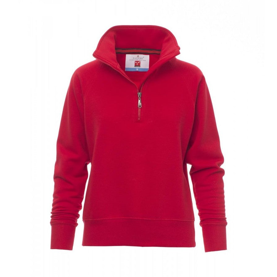 Sudadera mujer con media cremallera y mangas ranglán PA000002-0001