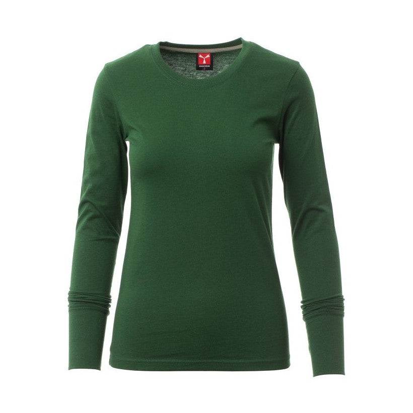 Camiseta ceñida manga larga cuello redondo mujer PA000890-0033