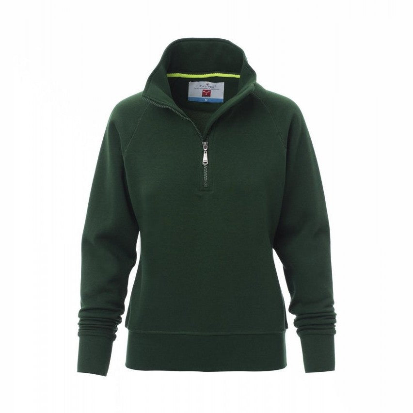 Sudadera mujer con media cremallera y mangas ranglán PA000002-0001