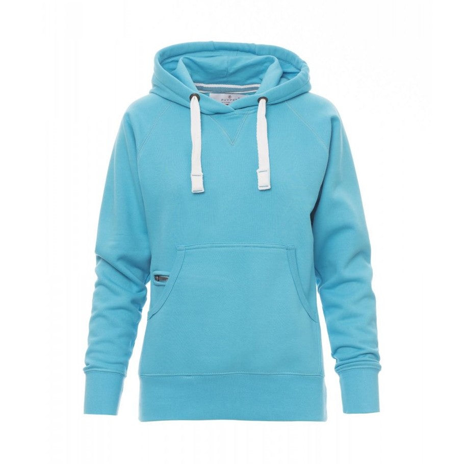 Sudadera mujer con capucha ceñida y bolsillo canguro PA000020-0001