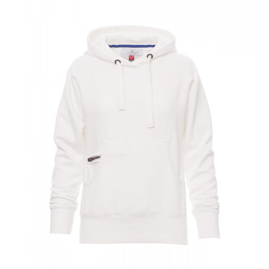 Sudadera mujer con capucha ceñida y bolsillo canguro PA000020-0001