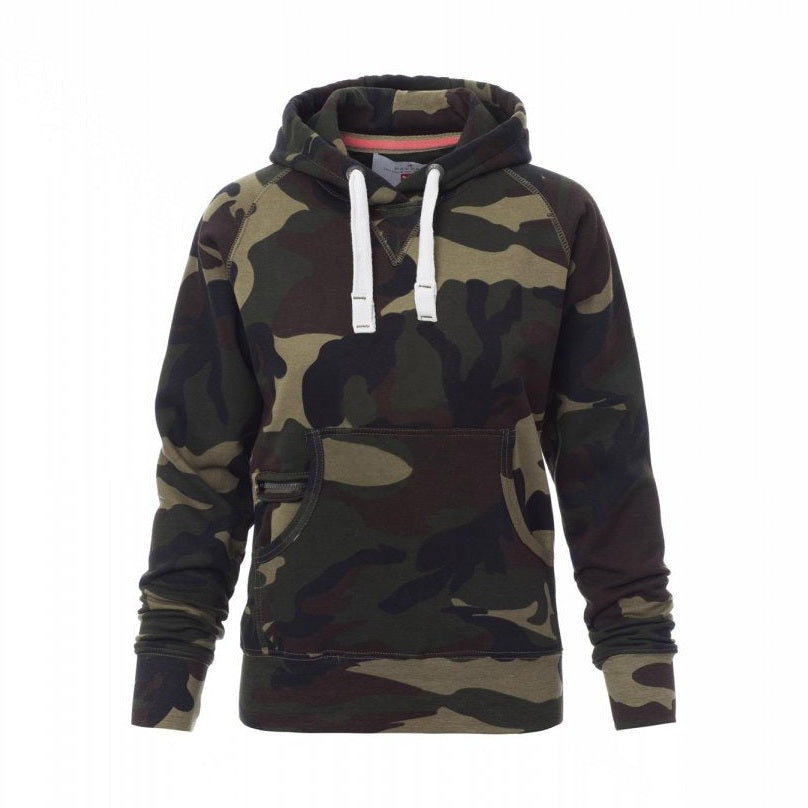Sudadera mujer con capucha ceñida y bolsillo canguro PA000020-0001