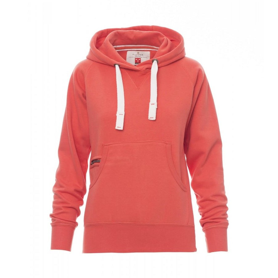 Sudadera mujer con capucha ceñida y bolsillo canguro PA000020-0001