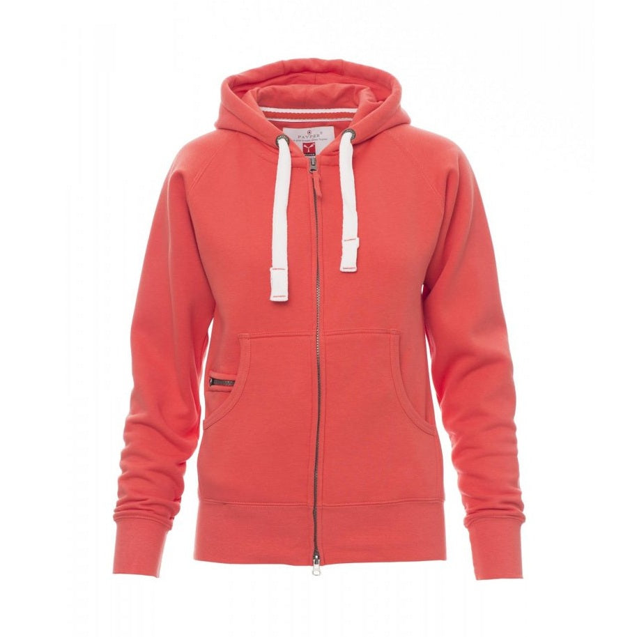 Sudadera mujer ceñida con capucha y cremallera completa cubierta PA000406-0001