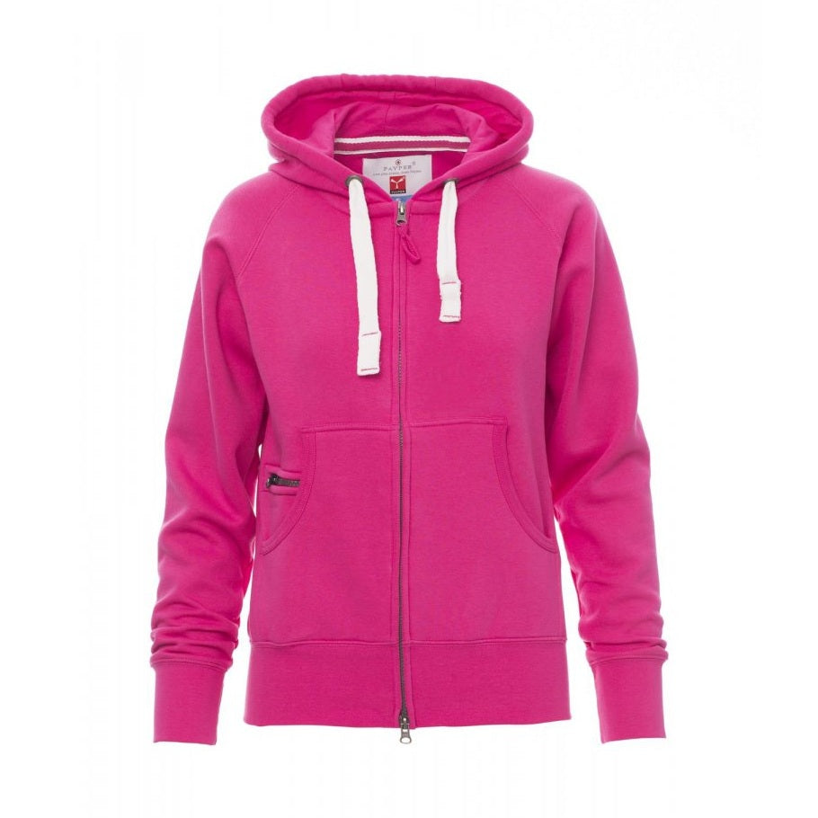Sudadera mujer ceñida con capucha y cremallera completa cubierta PA000406-0001