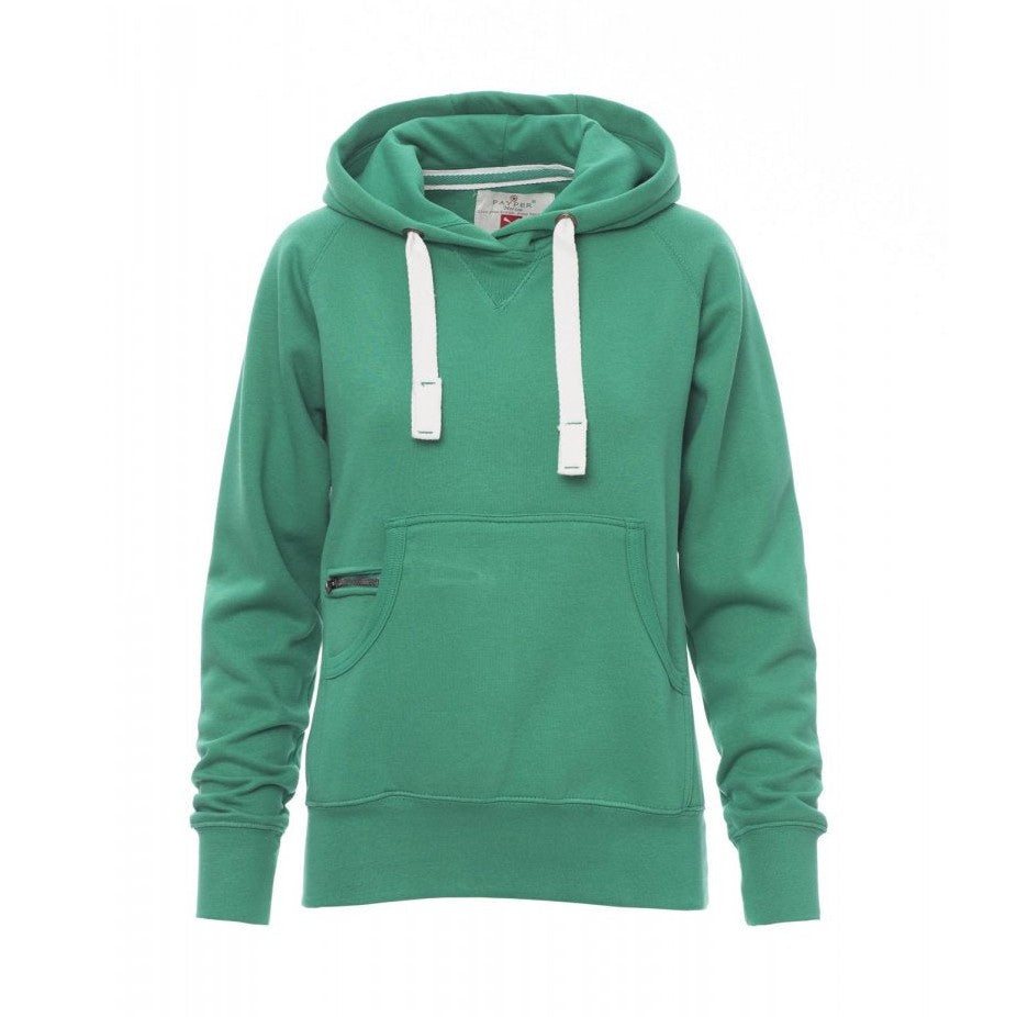 Sudadera mujer con capucha ceñida y bolsillo canguro PA000020-0001