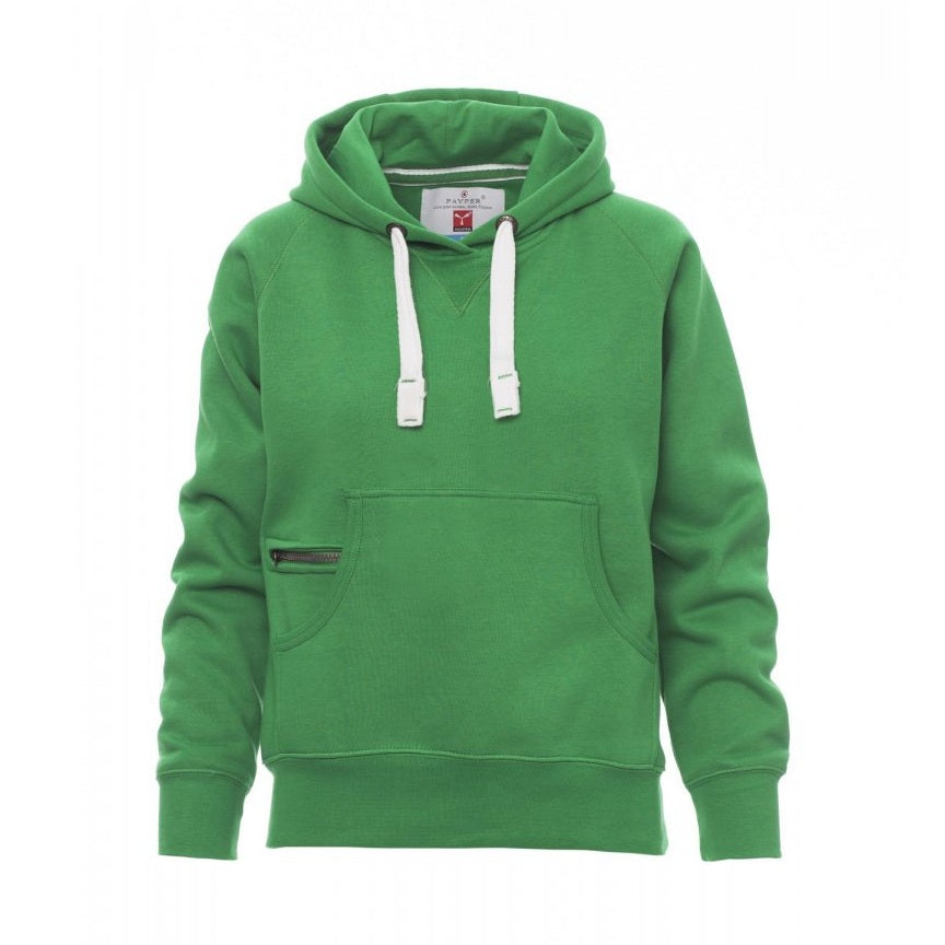 Sudadera mujer con capucha ceñida y bolsillo canguro PA000020-0001