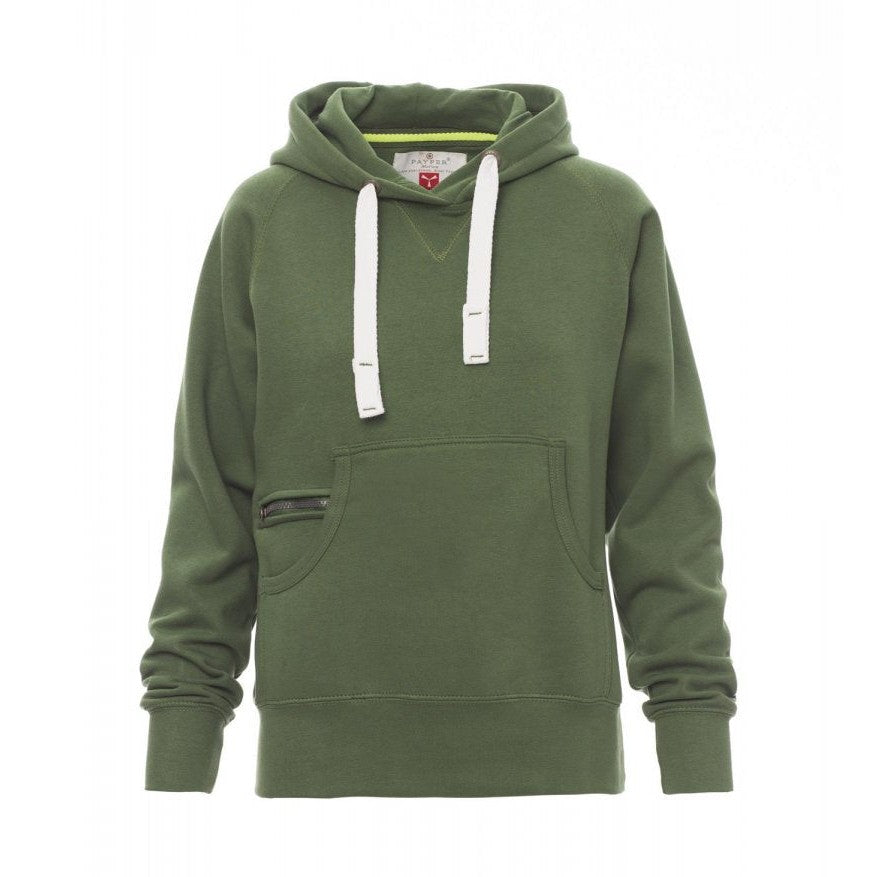 Sudadera mujer con capucha ceñida y bolsillo canguro PA000020-0001